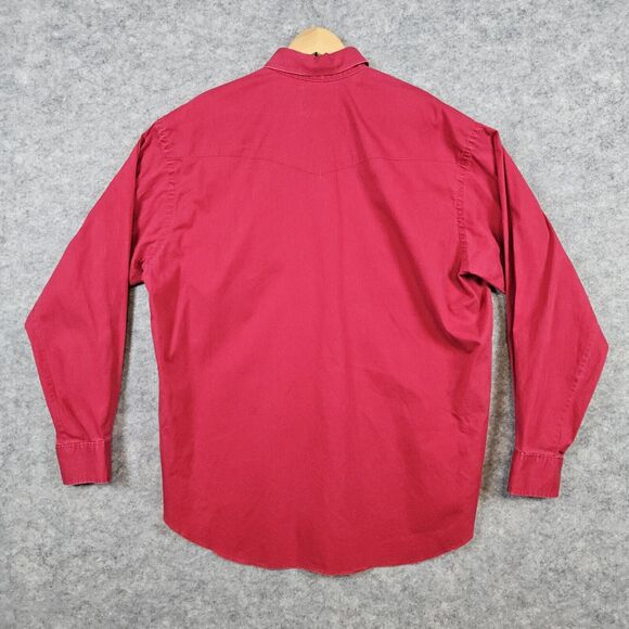 Wrangler Men's Shirt X-Long Tails Size 17.5-36 (XL) Red 100% Cotton Button Down - Picture 11 of 11